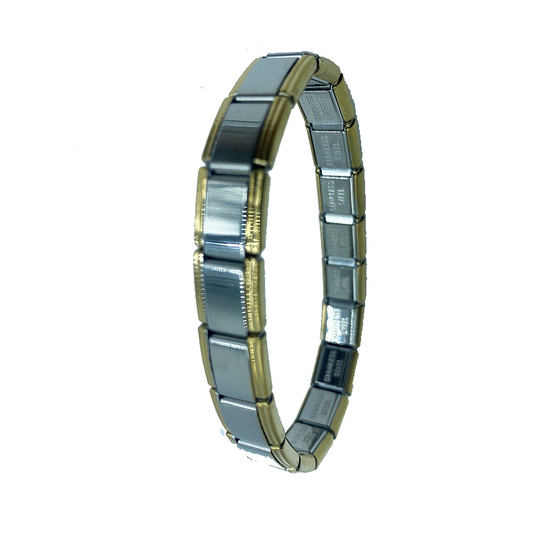 Brazalete Italiano plateado y dorado