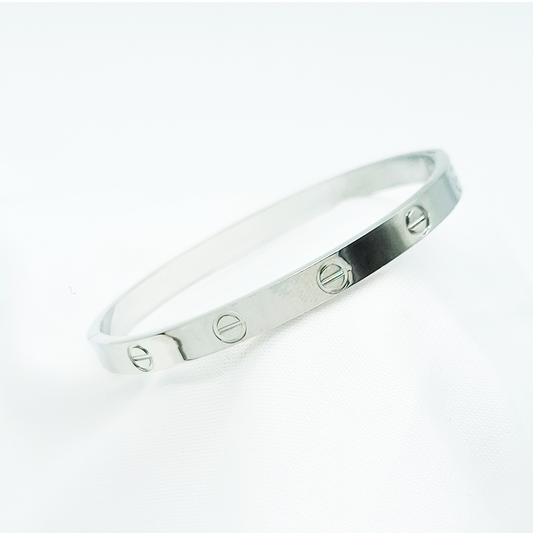 Pulsera plateada tipo Cartier